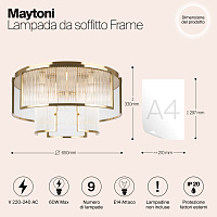 Maytoni Modern Frame Потолочный светильник цвет: золото MOD174CL-09G