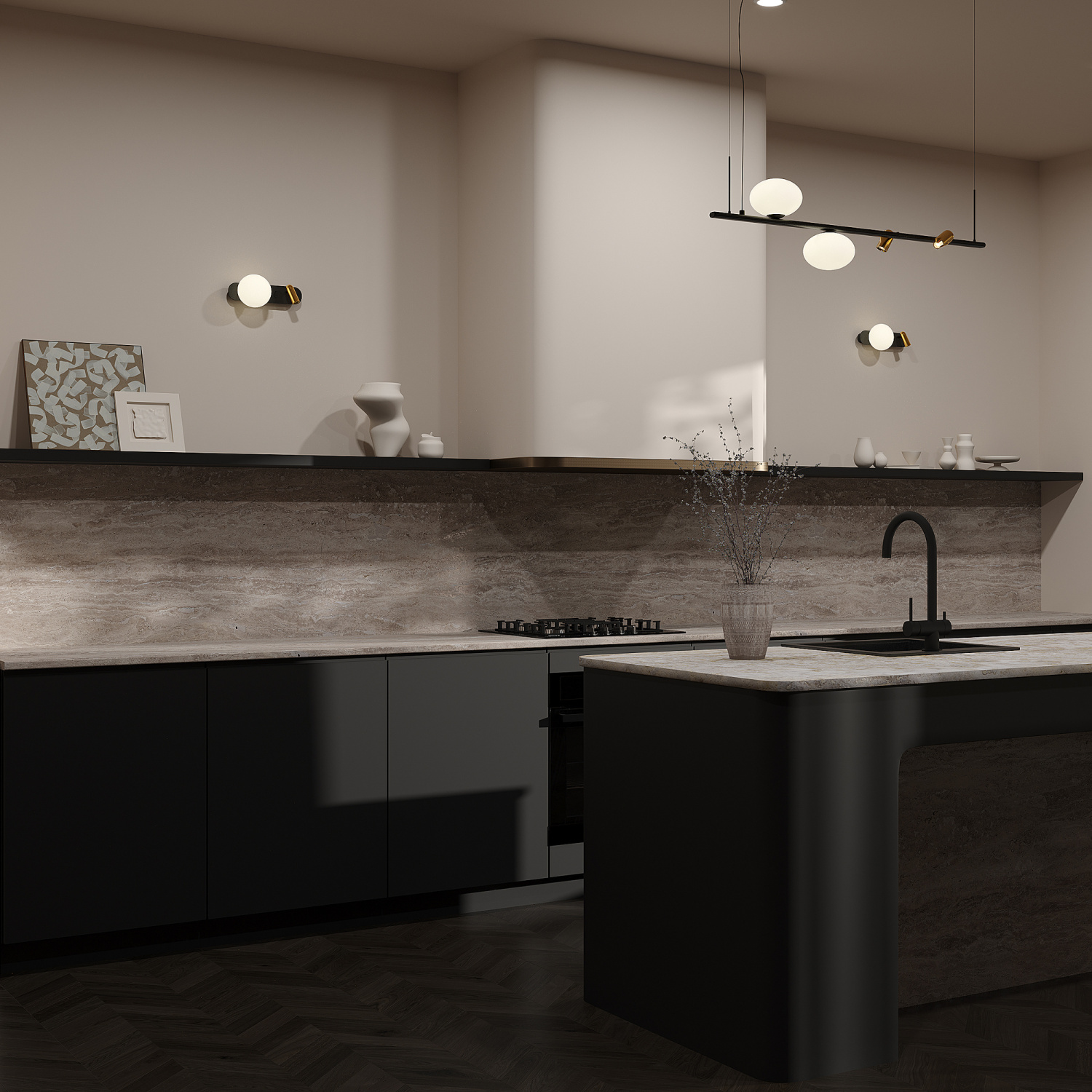 Maytoni Modern Inversio Подвесной светильник цвет: черный и латунь MOD350PL-02BBS