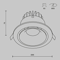 Maytoni Technical Yin Встраиваемый светильник цвет: черный DL031-L12W4K-D-B