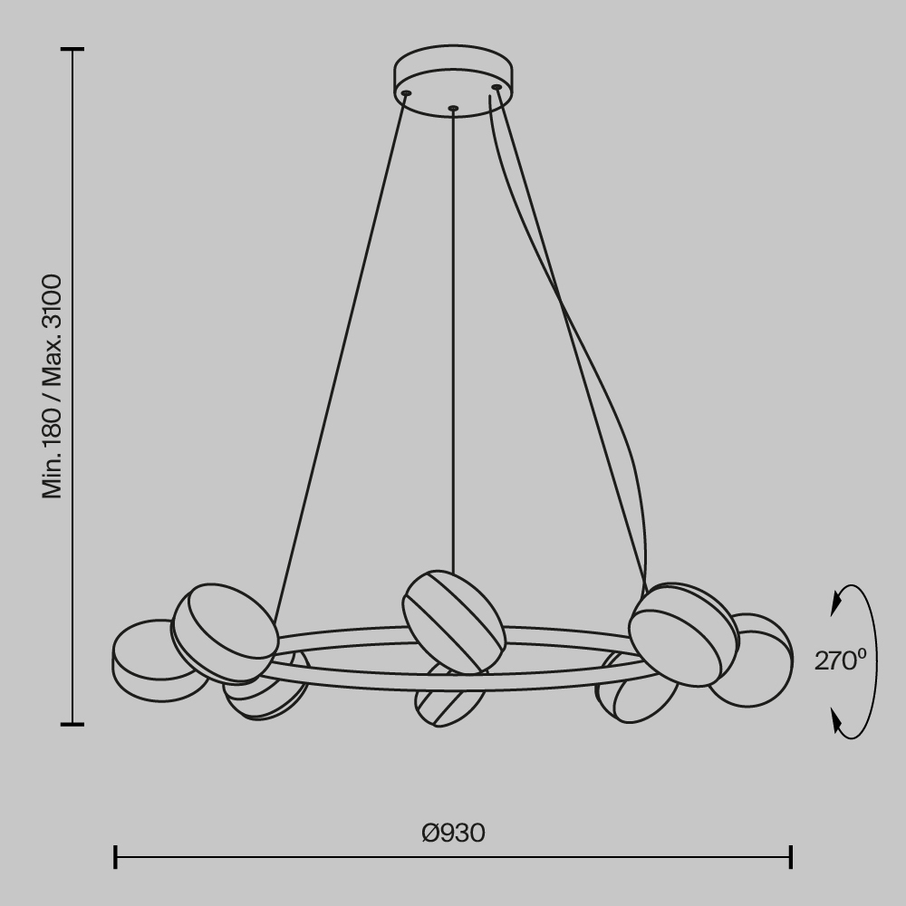 Maytoni Modern Mind Подвесной светильник цвет: черный MOD299PL-L80BC3K