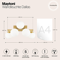 Maytoni Modern Dallas Настенный светильник (бра) цвет: золото MOD547WL-05BS