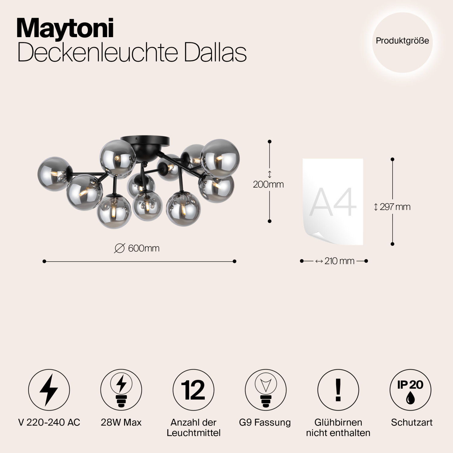 Maytoni Modern Dallas Потолочный светильник цвет: черный MOD545CL-12B