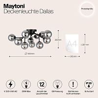 Maytoni Modern Dallas Потолочный светильник цвет: черный MOD545CL-12B