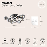 Maytoni Modern Dallas Потолочный светильник цвет: черный MOD545CL-12B