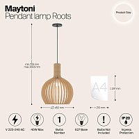 Maytoni Modern Roots Подвесной светильник цвет: черный MOD194PL-01W1