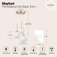 Maytoni Modern Basic form Подвесной светильник цвет: золото MOD321PL-03G1