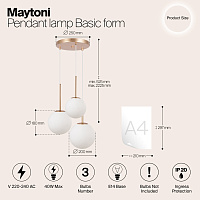 Maytoni Modern Basic form Подвесной светильник цвет: золото MOD321PL-03G1