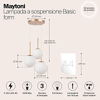 Maytoni Modern Basic form Подвесной светильник цвет: золото MOD321PL-03G1