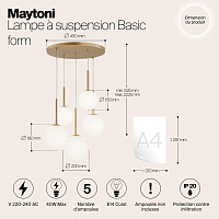 Maytoni Modern Basic form Подвесной светильник цвет: золото MOD321PL-05G1
