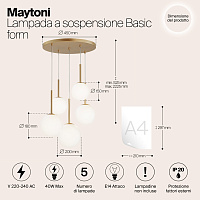 Maytoni Modern Basic form Подвесной светильник цвет: золото MOD321PL-05G1