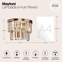 Maytoni Classic Revero Настенный светильник (бра) цвет: золото MOD085WL-01G