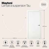 Maytoni Modern Tau Подвесной светильник цвет: золото MOD146PL-L40G3K