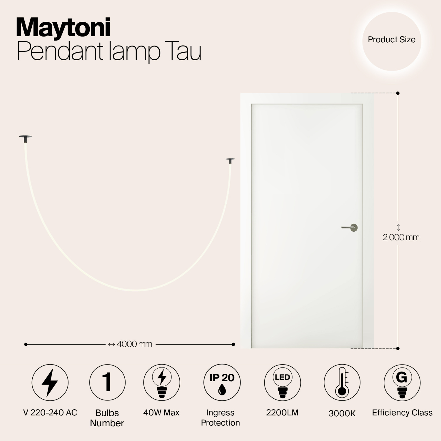 Maytoni Modern Tau Подвесной светильник цвет: черный MOD146PL-L40B3K