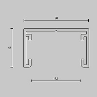Maytoni Technical Busbar trunkings Basity Шинопровод накладной цвет: черный TRX172-112B