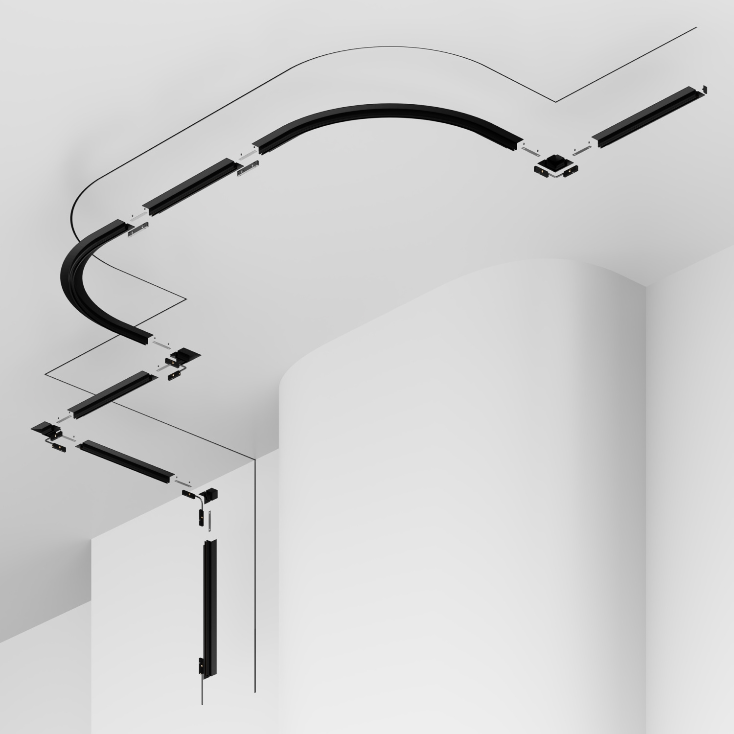 Maytoni Technical Busbar trunkings Levity Шинопровод встраиваемый цвет: черный TRX184-121B