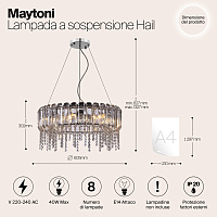 Maytoni Classic Hail Подвесной светильник цвет: хром MOD097PL-08CH