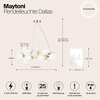 Maytoni Modern Dallas Подвесной светильник цвет: золото MOD545PL-25BS