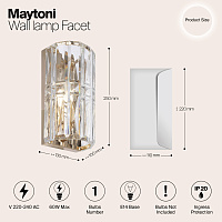 Maytoni Classic Facet Настенный светильник (бра) цвет: золото MOD094WL-01G