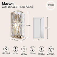 Maytoni Classic Facet Настенный светильник (бра) цвет: золото MOD094WL-01G