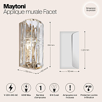 Maytoni Classic Facet Настенный светильник (бра) цвет: золото MOD094WL-01G