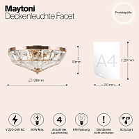 Maytoni Classic Facet Потолочный светильник цвет: золото MOD094CL-04G