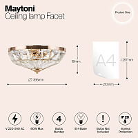 Maytoni Classic Facet Потолочный светильник цвет: золото MOD094CL-04G