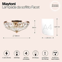 Maytoni Classic Facet Потолочный светильник цвет: золото MOD094CL-04G