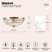 Maytoni Classic Facet Потолочный светильник цвет: золото MOD094CL-04G