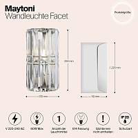Maytoni Classic Facet Настенный светильник (бра) цвет: хром MOD094WL-01CH