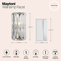 Maytoni Classic Facet Настенный светильник (бра) цвет: хром MOD094WL-01CH