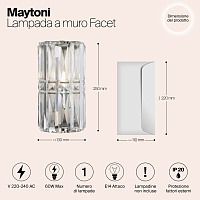 Maytoni Classic Facet Настенный светильник (бра) цвет: хром MOD094WL-01CH