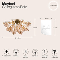 Maytoni Modern Bolla Потолочный светильник цвет: латунь MOD133CL-04BS