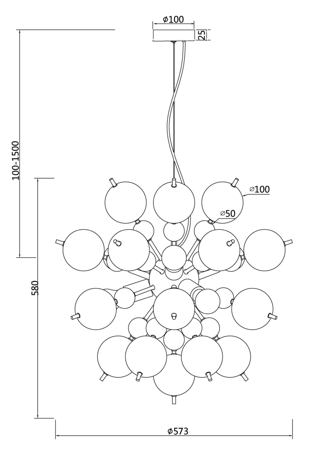 Maytoni Modern Bolla Подвесной светильник цвет: латунь MOD133PL-06BS