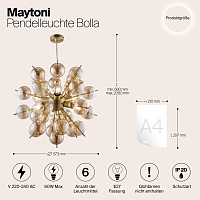 Maytoni Modern Bolla Подвесной светильник цвет: латунь MOD133PL-06BS