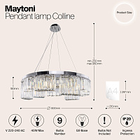 Maytoni Modern Colline Подвесной светильник цвет: хром MOD083PL-09CH