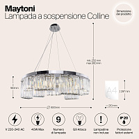 Maytoni Modern Colline Подвесной светильник цвет: хром MOD083PL-09CH