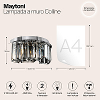Maytoni Modern Colline Настенный светильник (бра) цвет: хром MOD083WL-02CH
