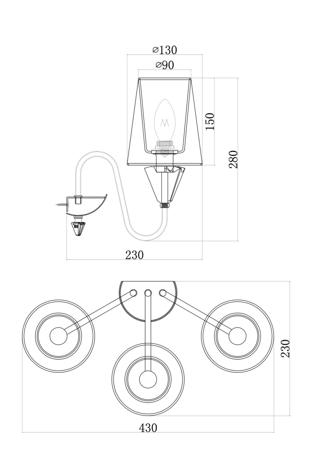 Maytoni Modern Florero Настенный светильник (бра) цвет: хром MOD078WL-03CH