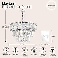 Maytoni Modern Puntes Подвесной светильник цвет: хром MOD043PL-18CH
