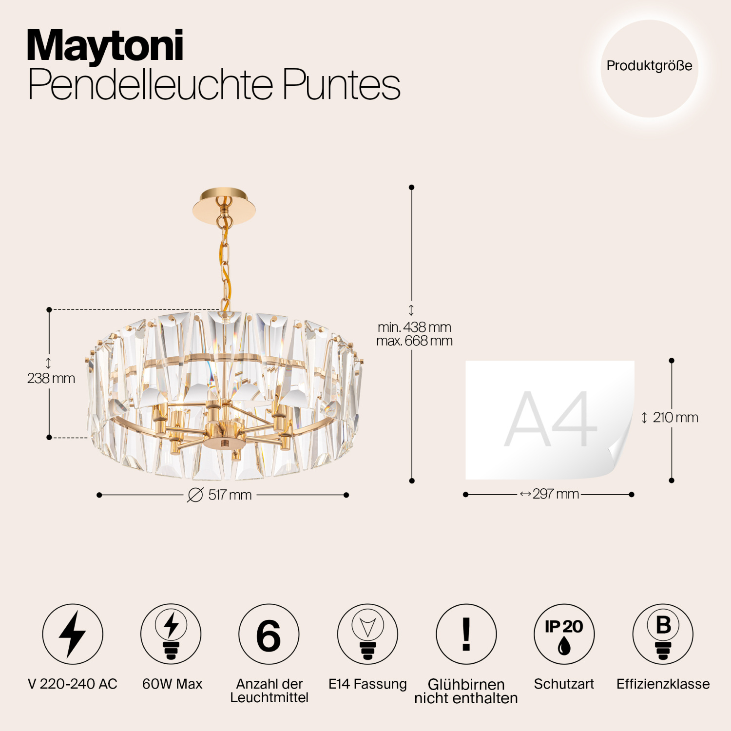 Maytoni Modern Puntes Подвесной светильник цвет: золото MOD043PL-06G
