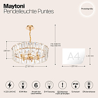 Maytoni Modern Puntes Подвесной светильник цвет: золото MOD043PL-06G