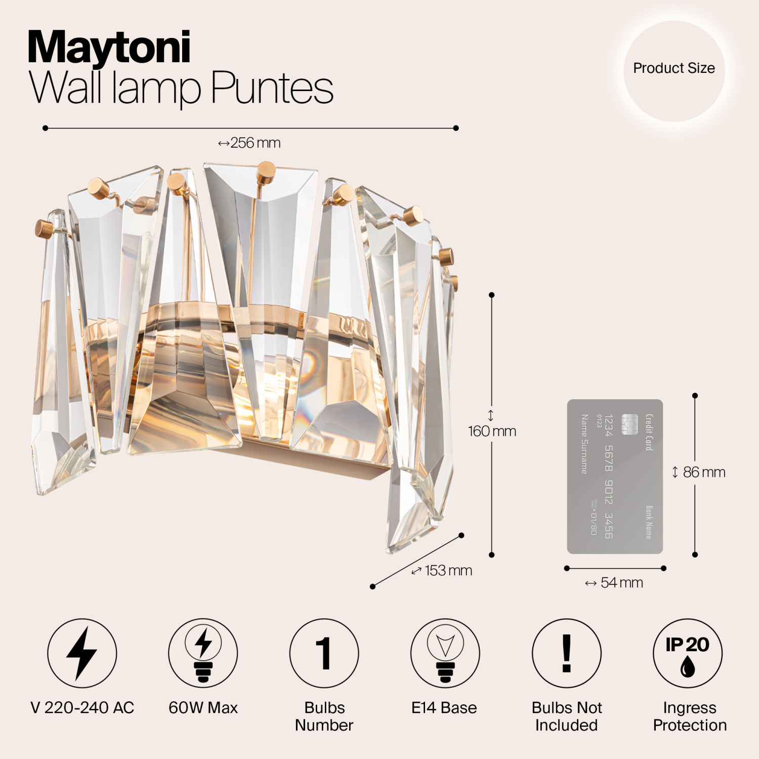 Maytoni Modern Puntes Настенный светильник (бра) цвет: золото MOD043WL-01G