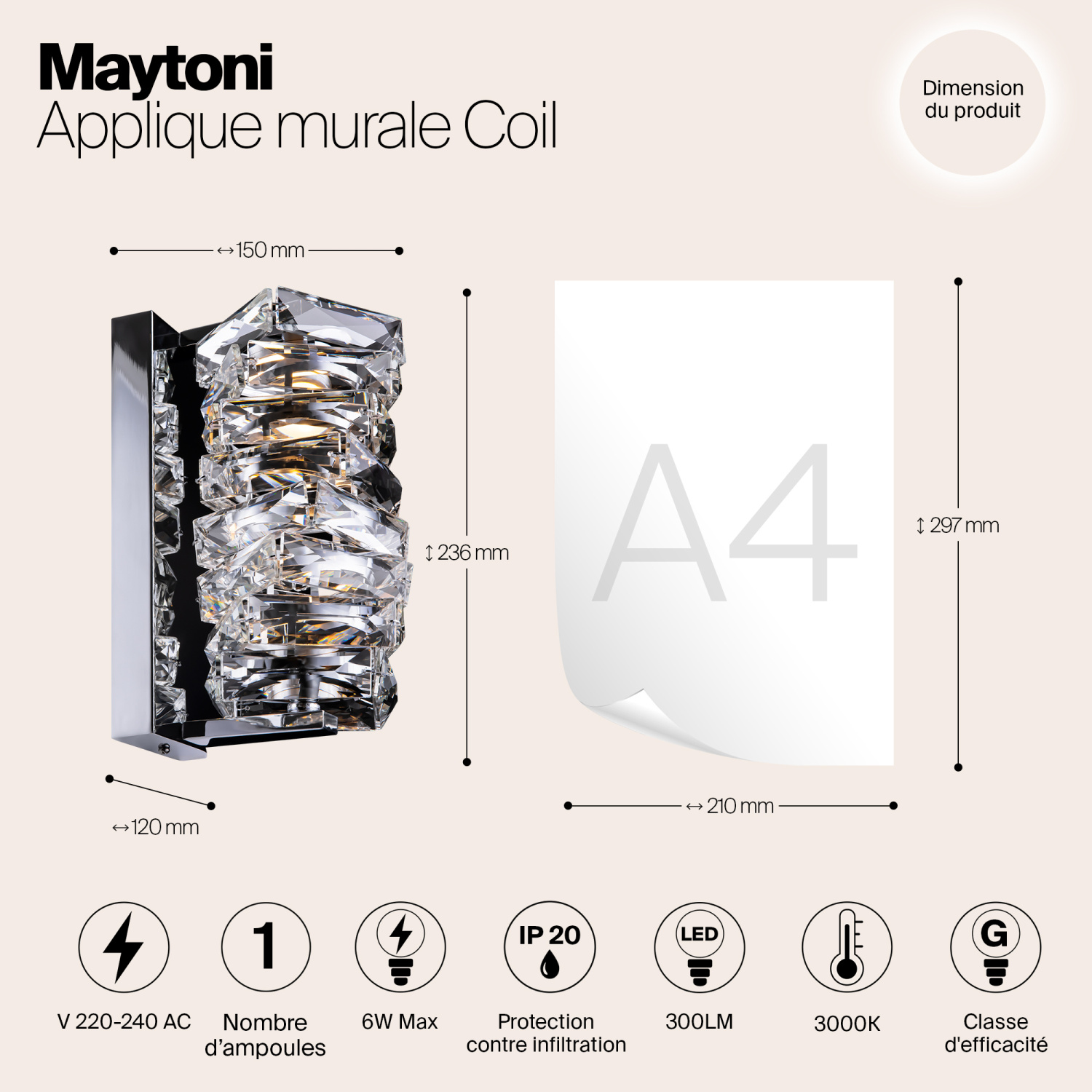 Maytoni Modern Coil Настенный светильник (бра) цвет: хром MOD124WL-L6CH3K