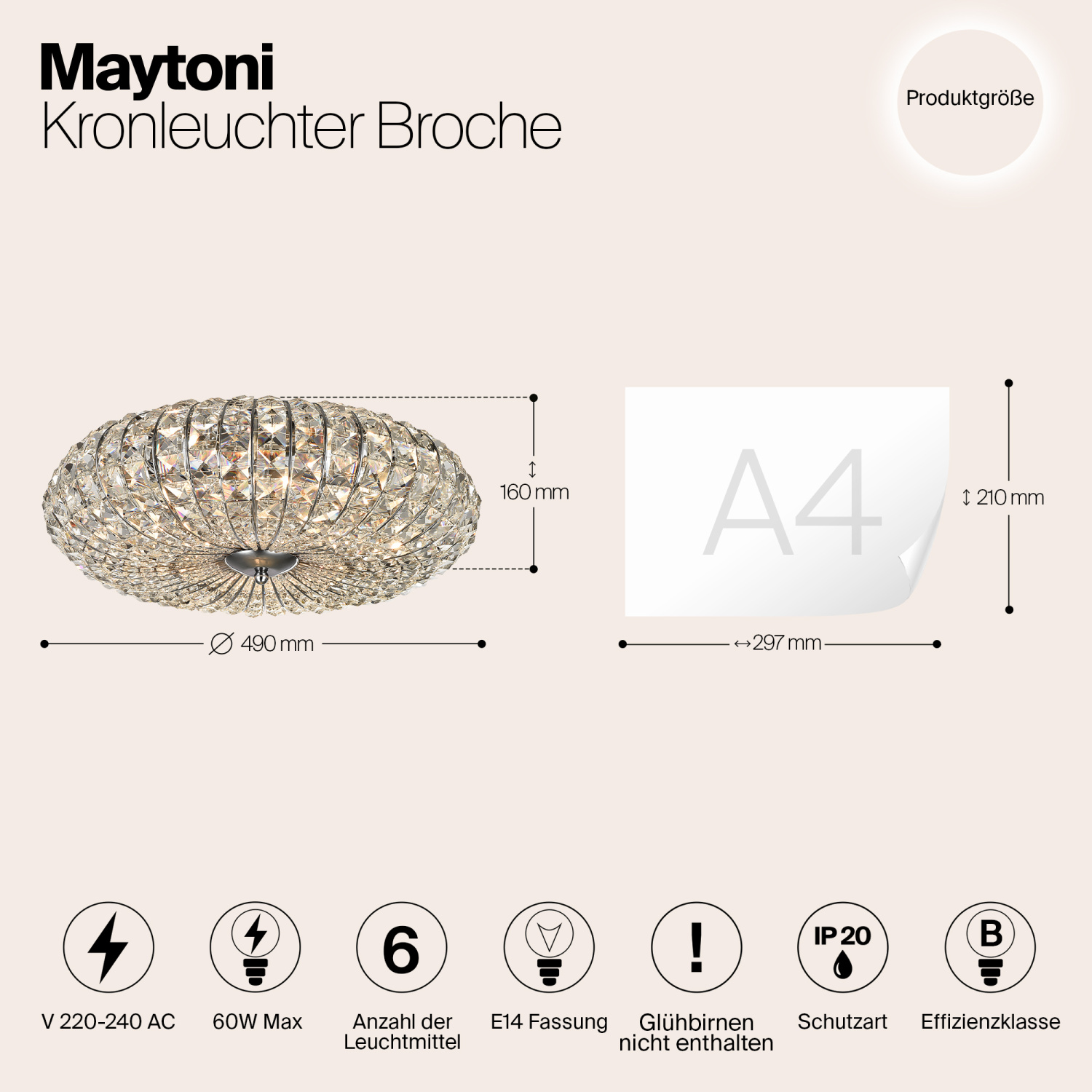 Maytoni Modern Broche Люстра цвет: никель DIA902-06-N
