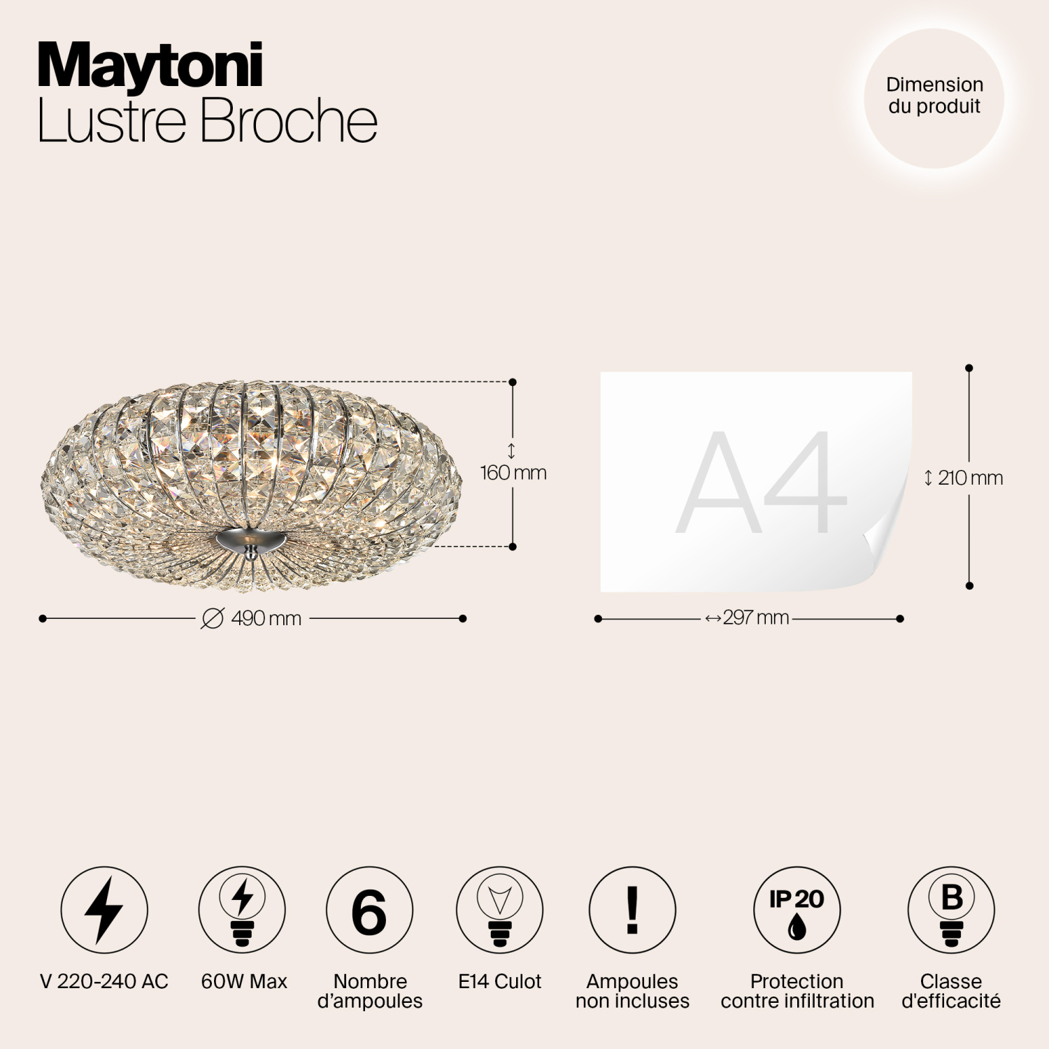 Maytoni Modern Broche Люстра цвет: никель DIA902-06-N