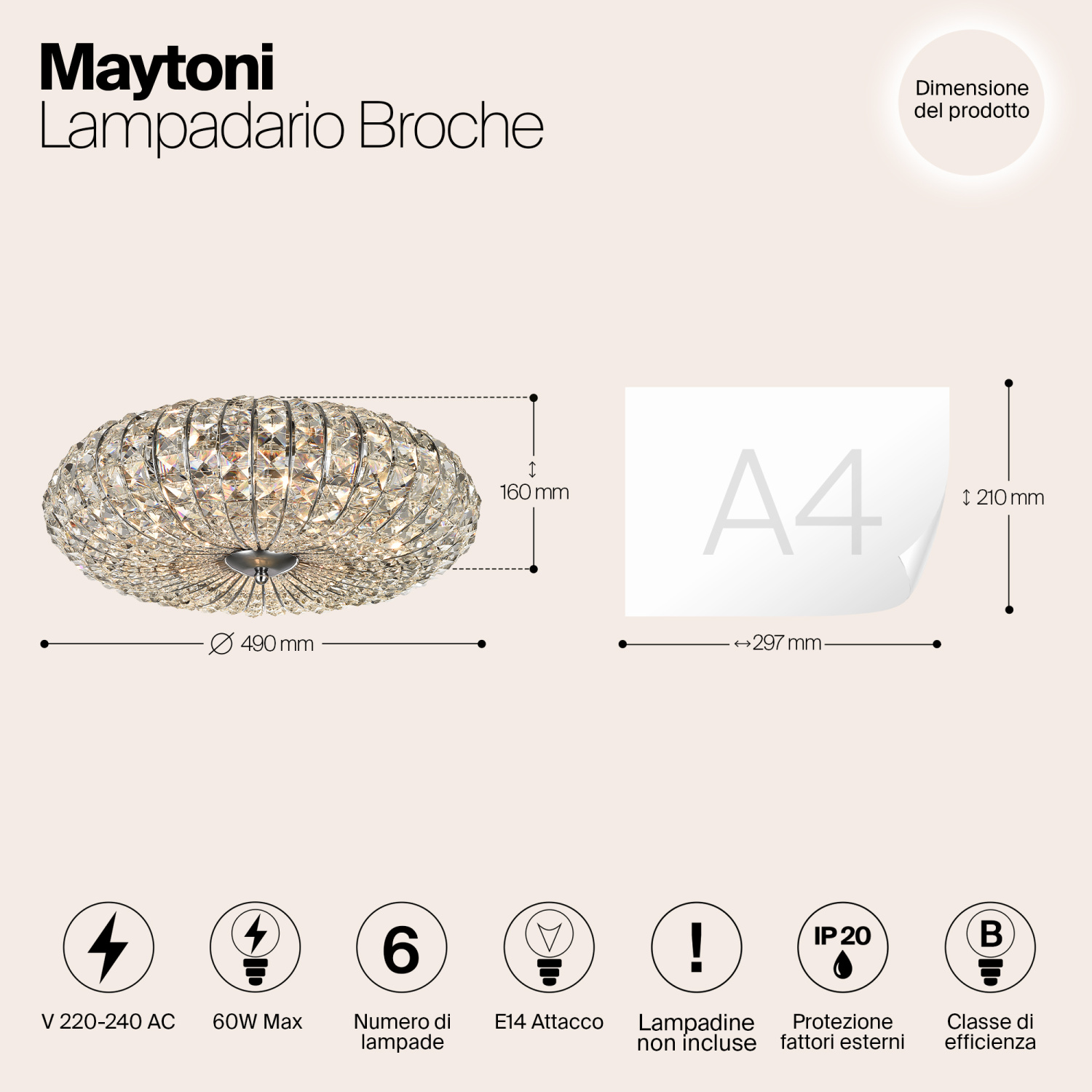 Maytoni Modern Broche Люстра цвет: никель DIA902-06-N