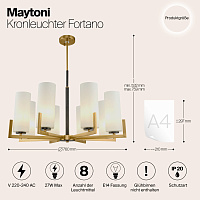 Maytoni Modern Fortano Люстра цвет: черный и латунь MOD089PL-08BS