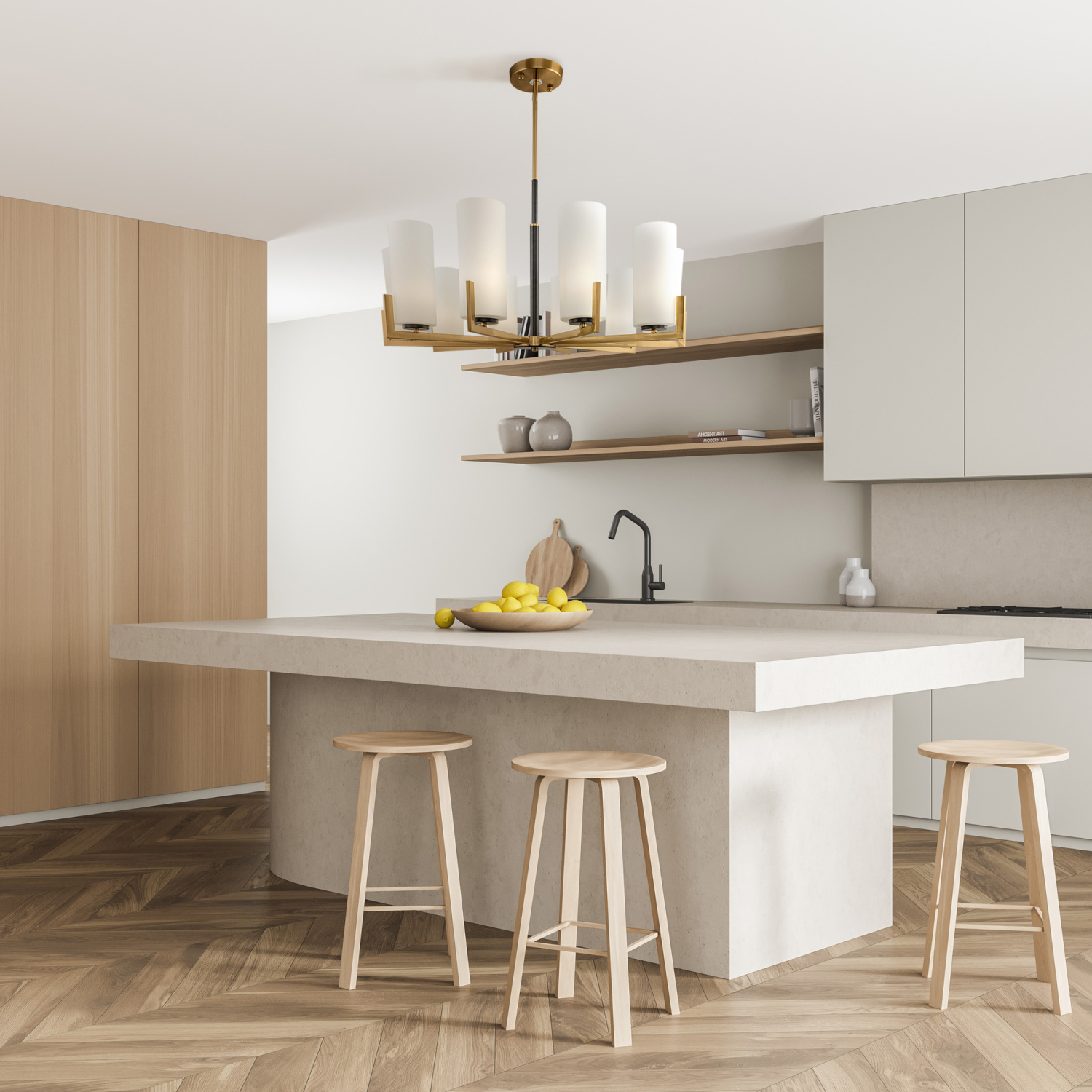 Maytoni Modern Fortano Люстра цвет: черный и латунь MOD089PL-10BS