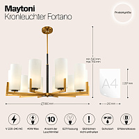 Maytoni Modern Fortano Люстра цвет: черный и латунь MOD089PL-10BS