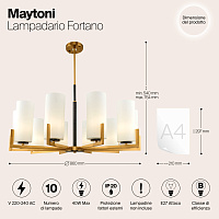 Maytoni Modern Fortano Люстра цвет: черный и латунь MOD089PL-10BS